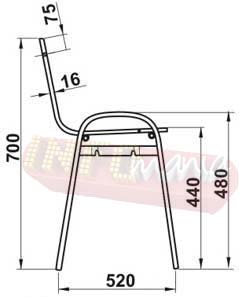 Desenho cadeira ISO ligao lateral